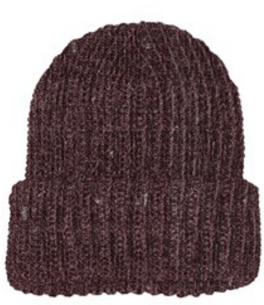 CWK Woven Label - Maroon Chunky Knit Beanie