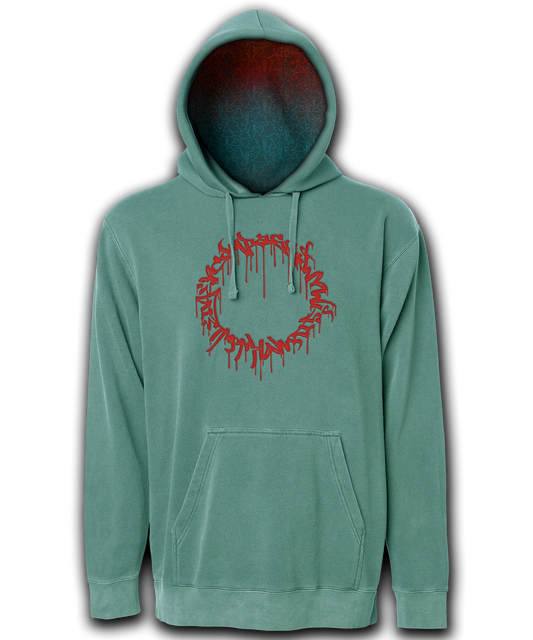 Above the Clouds | Lined Embroidered Hoodie | Teal Coral