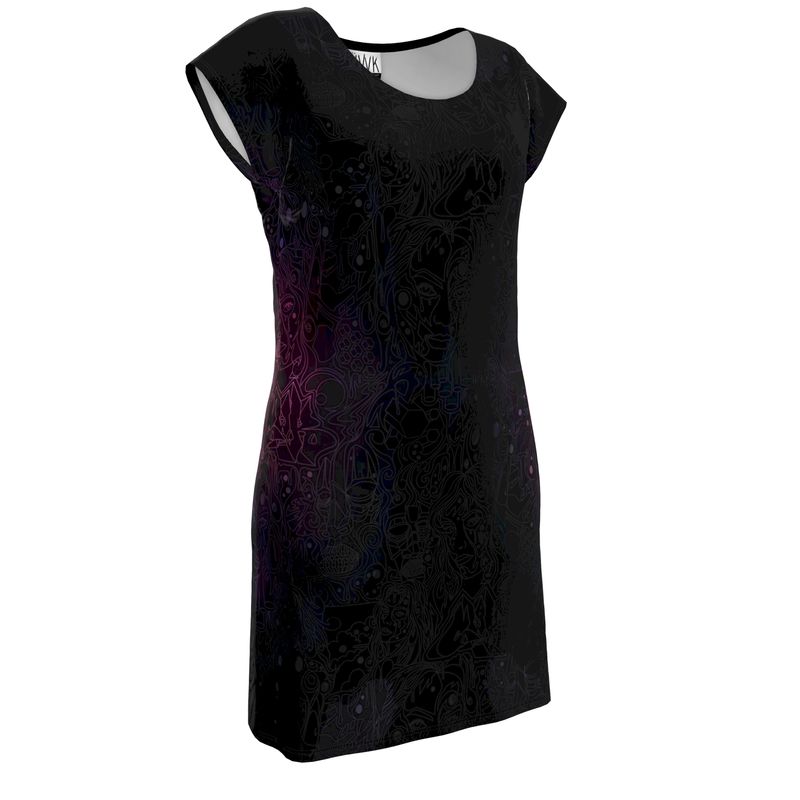 The Scene AOP Tunic T Shirt Dress -  Nebulae Red