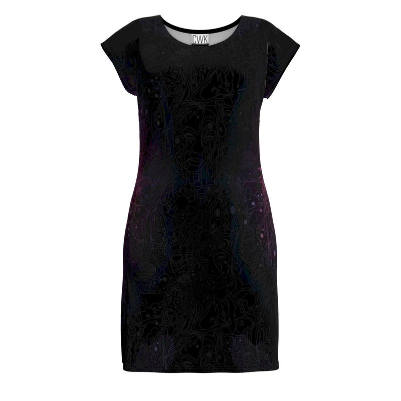 The Scene AOP Tunic T Shirt Dress -  Nebulae Red