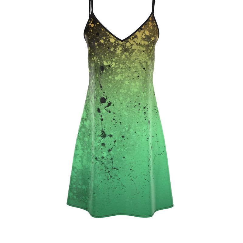 CWK Canvas Drip Slip Dress  -  Acid