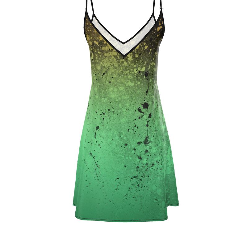 CWK Canvas Drip Slip Dress  -  Acid