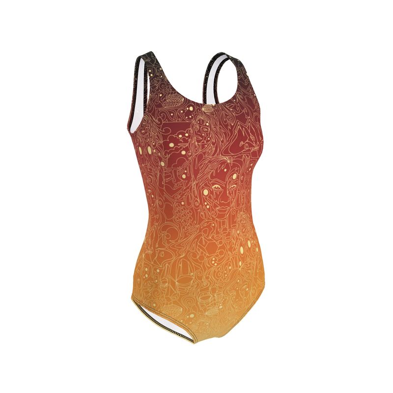 The Scene AOP One Piece Swimsuit -  Fire Sky