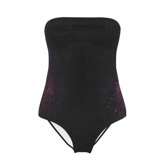 The Scene AOP Strapless Swimsuit -  Nebulae Red