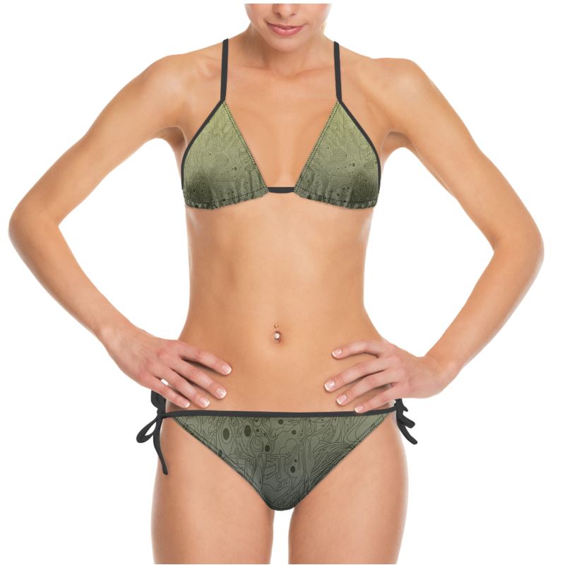 The Scene AOP Bikini - Lime Navy