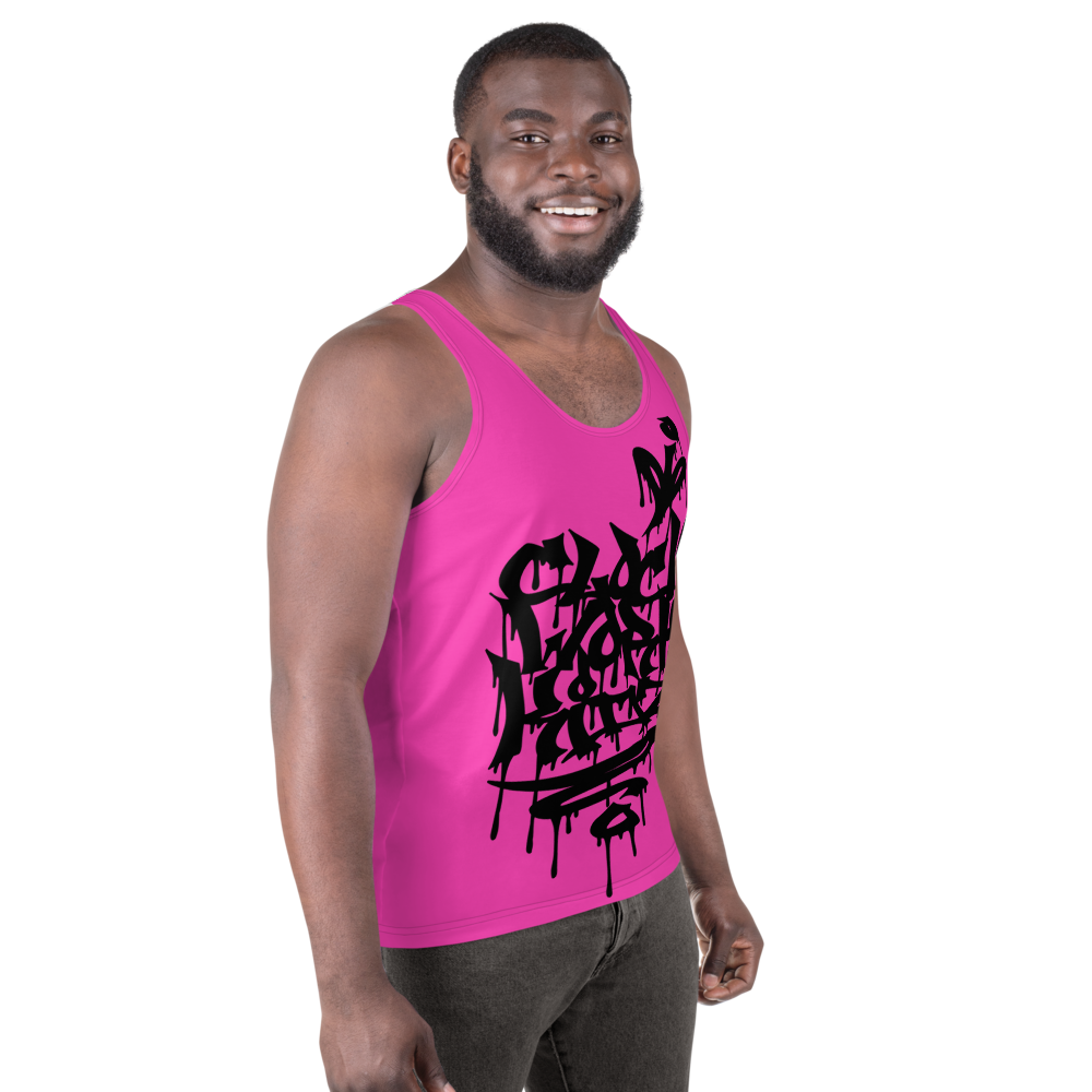 I ♥ CWK Drippy - Unisex Tank Top - Black on Pink