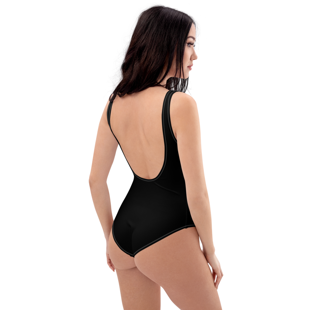 I ♥ CWK Drippy - One-Piece Swimsuit - White on Black